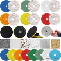 6 X Lixas 4 Pol. 100mm Diamantada + 1 Disco Prato Suporte Grão Polir Lixadeira Granito Mármore KaQi 6 X Lixas 4 Pol. 100mm Diamantada + 1 Disco Prato Suporte Grão Polir Lixadeira Granito Mármore KaQi