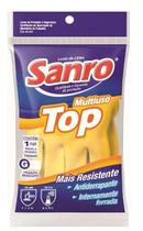 6 x Luva de Borracha Amarela Top Tamanho G Sanro - sanro