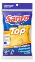 6 x Luva de Borracha Amarela Top Tamanho P Sanro