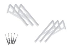 6 x Mão Francesa Suporte Vidro 25 Cm Prateleira + Parafusos e Buchas