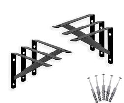 6 X Suporte Mão Francesa 25cm + Kit De Parafusos E Buchas