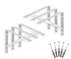 6 X Suporte Mão Francesa 30cm + Kit De Parafusos E Buchas