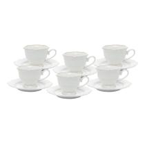6 Xícaras Chá Wolff Maldivas de Porcelana Fio de Ouro 180ml 6 Xícaras Chá Wolff Maldivas de Porcelana Fio de Ouro 180ml