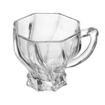 6 Xícaras de Café com Pires Twist 110ml Vidro Wolff