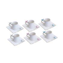 6 Xícaras de Café Wolff Birds de Porcelana 80ml 6 Xícaras de Café Wolff Birds de Porcelana 80ml