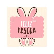 60 Adesivos Feliz Páscoa 4 cm x 4 cm - Quadrado