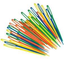 60 Agulhas Plásticas 7cm E 9cm Costura Tapeçaria Coloridas.