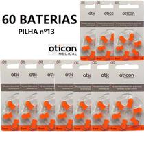 60 Baterias Pilha 13 Oticon Aparelho De Audição Contém 10 Cartelas Novo Envio Imediato Com Nfe Qualidade Garantida
