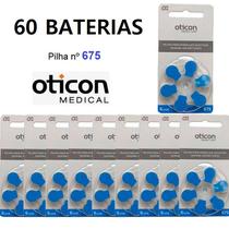 60 Baterias Pilha 675 Oticon Aparelho De Audição 10 Cartelas Novo Envio Imediato Com Nfe Qualidade Garantida