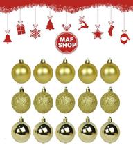 60 Bola Arvore Natal 3cm Dourada Gold Fosca Glitter Brilho - Cromus