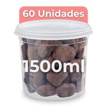 60 Embalagens de Plásticos 1500ml 1,5 Litros Descartável Transparente - BP Potes