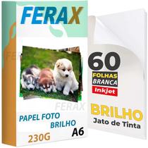 60 Folhas Papel Fotográfico Glossy 230g 10x15 Padrão