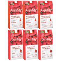 60 Folhas Prontas Corporais 72 Faciais Depilflax Morango 60 Folhas Prontas Corporais 72 Faciais Depilflax Morango