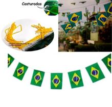 60 Metros Varal Bandeira Brasil Decoração Plástica 29x45cm - Maf Shop