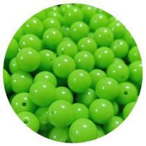 60 Peças bola lisa abs verde folha 12 mm ideal para bijuterias, colares e pulseiras