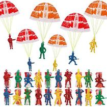 60 Peças Brinquedo Paraquedas, Homens do Exército Figuras de Ação Mão Jogando Crianças Jogos ao Ar Livre Brinquedos Mini Paraquedista Toy Holiday Bag Stuffers Presentes Brinquedos Esportivos para Crianças Menino Menina Festa Favores