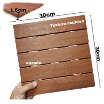 60 Peças de Decks Madeira Plástico Encaixe Modular Piscina Sacada Palhete 60 Peças de Decks Madeira Plástico Encaixe Modular Piscina Sacada Palhete