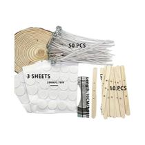 60 Peças De Pavios Para Velas E 50 Peças De Pavios De Algodão Encerado Com Suportes Metálicos Para 60 Peças De Pavios Para Velas E 50 Peças De Pavios De Algodão Encerado Com Suportes Metálicos Para