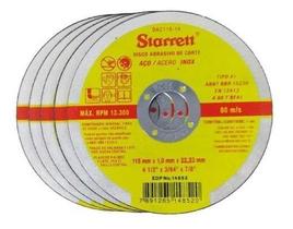 60 Peças Disco De Corte Inox 4.1/2 Starrett Dac115-14