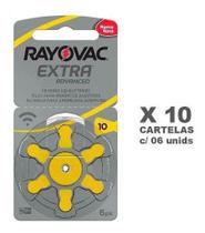 60 Pilhas Auditivas Rayovac Tamanho 10