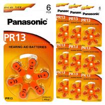 60 Pilhas Baterias 13 Pr48 Auditivas Panasonic 10 Cartelas