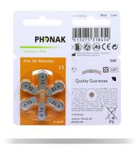 60 Pilhas Baterias Aparelho Auditivo 13 Phonak 10 Cartelas