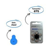 60 Pilhas Baterias Power One 675 PR44 para Aparelho Auditivo - 10 Cartelas C/ 6 Unidades