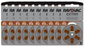 60 Pilhas/Baterias RAYOVAC para Aparelho Auditivo - tamanho 312 - SELO MARROM