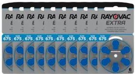 60 Pilhas/Baterias RAYOVAC para Aparelho Auditivo - tamanho 675 - SELO AZUL