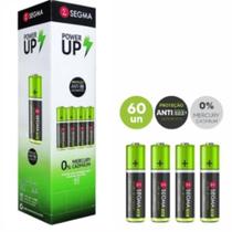60 Pilhas Pequenas Comum Bateria Aa 1,5v Zinco Cartela Segma