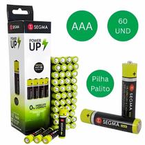 60 Pilhas Pequenas Comum Bateria AAA 1,5v Zinco Cartela Segma