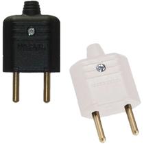60 Plug Preto + 40 Plug Branco Macho 2 Pinos 10a Margirius