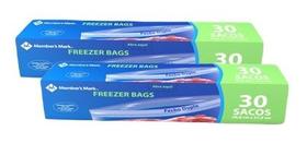 60 Saco Freezer Bags Fecho Duplo 26,8x27,9 Member's Mark