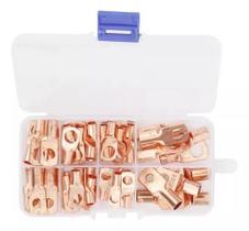 60 Terminal Conector Olhal Compressão Cobre Fio 6 10 16 25mm 60 Terminal Conector Olhal Compressão Cobre Fio 6 10 16 25mm