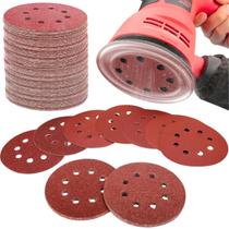 60 X Lixas Disco Grão 5 Polegadas 125mm 8 Furos Lixadeira Politriz KaQi 60 X Lixas Disco Grão 5 Polegadas 125mm 8 Furos Lixadeira Politriz KaQi