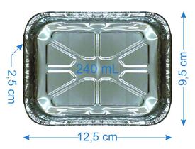 600 Bandeja De Alumínio Marmitex 240ml com Tampa