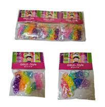 600 Elásticos de Cabelo Silicone Xuxinha Colorida infantil