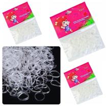600 Elásticos Elastiquinhos Liguinhas de Cabelo Coloridos Rosa Preto Transparente - 600 Elásticos Elastiquinhos Liguinhas de Cabelo Coloridos Rosa Preto Transparente -