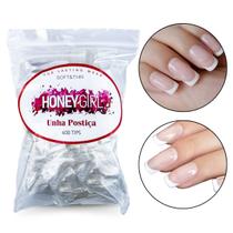 600 Unhas Postiças Quadrada Natural Transparente Honey Girl 600 Unhas Postiças Quadrada Natural Transparente Honey Girl