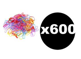 600 Xuxinhas Elásticos De Silicone Colorida Para Penteado