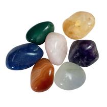 600grs Pedras Chakras Natural Cristal Rolada 35cm Amuleto Proteção