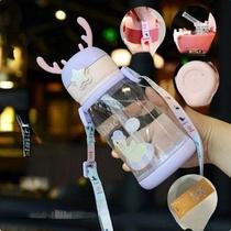 600ml Garrafa De Água Infantil Alce Portátil Criança Garrafinha