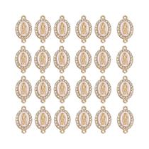 60PCS Medalhas De Strass Da Virgem Maria Para Pulseira, Pingente, Colar DIY E Berloques Para