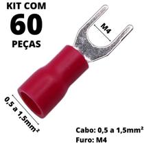 60un Terminal Forquilha Garfo VM 0,5-1,5mm² M4 SV1.25-4