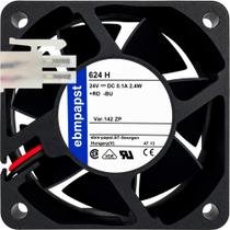 624 H ebmpapst 24V 0.1A 2.4W 2 Fios 2 Pinos 60X60X25MM D3