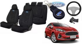 636Kit Premium Ford Fiesta 13-21: Capas, Volante, Chaveiro