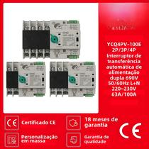 63A 100A CNC Trilho Din ATS PV Inversor Interruptor Seletor De Energia Dupla Disjuntor Solar