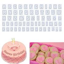 64 unidades de moldes de decoração de bolo alfabético para fondant e panificação 64 unidades de moldes de decoração de bolo alfabético para fondant e panificação