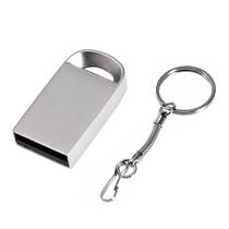 64GB Silver Metal Mini USB Flash Drive Pen Drive Memory Stick Com Chaveiro Dispositivo De