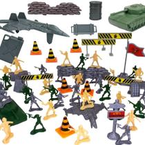64pçs Boneco Soldado Plastico Guerra Exercito Militar Miniatura